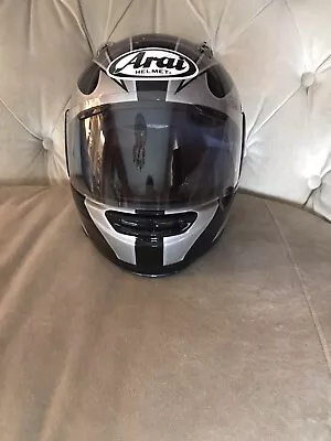 Aria Motorcycle Helmet & Case - Pre-owned - Black & Silver Size 7- 7 1/8; Bunde • $275