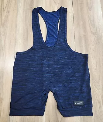 Crossfit/Wrestling Singlet Mens Sz Medium F Plus R Brand Blue & Black • $11.25