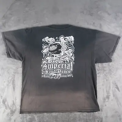 Y2K MMA Elite T Shirt Mens XL XLarge Faded Black Graphic Print Skull Cyber Goth • $15.70
