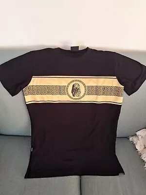 Tyga Last Kings Black Longline Tshirt Golden Panel Pharaoh Pattern Sz LARGE  • $39.99