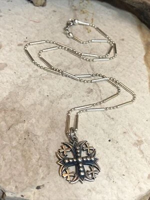 $139.99 • Buy Vintage JAMES AVERY  925 Sterling Silver Dotted Maltese CROSS Necklace 17 , 7.3g