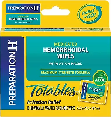 Preparation H Totables Hemorrhoid Wipes With Witch Hazel For Skin Irritation Rel • $9.99