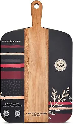 Cole & Mason Barkway Acacia Wood Medium Chopping Serving Board With Handle 46x27 • £23.99