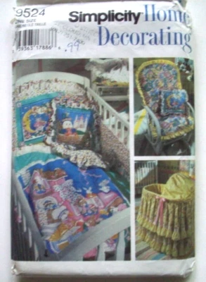 $8.99 • Buy Quilt Pillow Bumpers Chair Cover Bassinet Skirt Nursery Pattern 9524  UNCUT