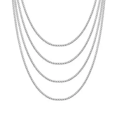 Men's 3mm Stainless Steel 18-24 Inch Cuban Curb Chain Necklace • £8.99