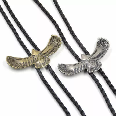 Western Cowboy Bolo Tie Eagle Bronze Silver Rodeo Dance Necktie Bootlace Ties UK • £5.99