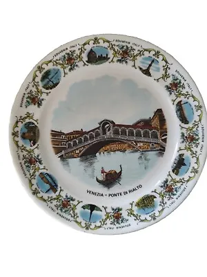 Venice Venezia Ponte Di Rialto Souvenir Italy Plate City Landmark 9  Vintage C95 • $10