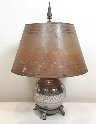 L’autum French Art Deco Signed Lamp W/ Mica Shade 1920’s • $975