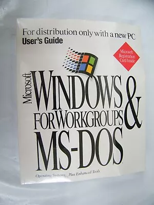 NEW Microsoft Windows For Workgroups & MS-DOS Disk Manual & Cert Of Authenticity • $75.95