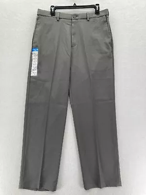 Haggar Cool 18 Pro Dress Pants Mens 34x30 Classic Fit Gray Stretch Fabric NWT • $21.99