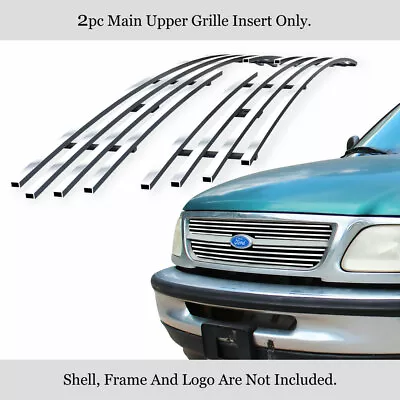 For 1997-1998 Ford F-150/F-250 Light Bar Upper Stainless Chrome Billet Grille • $45.99