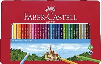 Faber-Castell Classic ColoredPencils TinSet 36 VibrantColors In Sturdy MetalCase • $21