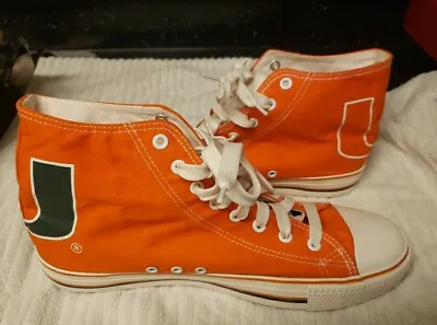 University Of Miami HURRICANES Hi-Top Sneakers - Forever Collectibles Men's 10.5 • $29.99