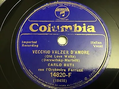 Columbia 14820-f Italian Vocal Vecchio Valzer D'amore  Via Maestra Carlo Buti • $6.99