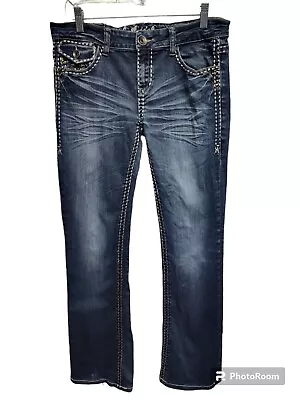 La Idol Usa Embellished Pockets Bootcut Denim Jeans Size 11  • $19.98