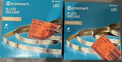 EcoSmart 16 Ft. Indoor Neutral White LED Strip Light 2pck • $25