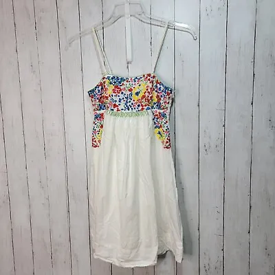 H&M Garden Collection Women's White Cotton Embroidered Mini Dress Size 8 • $29