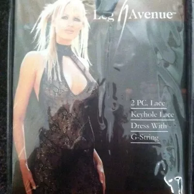 Black Lace Keyhole Dress With G-string • $14