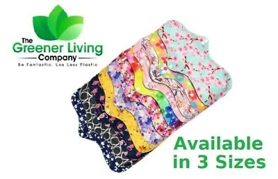 Reusable Period Pad Sanitary Towel Eco Washable Menstrual Bamboo Cloth 3 SIZES • £5.97