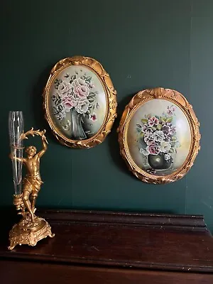 Pair Of Vintage Hand Painted Victoria Australia Victorian Style Art Wall Decor • $180