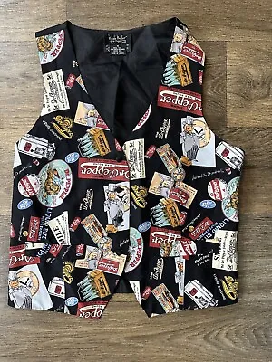 Nicole Miller 90s Dr Pepper/7up Print Silk Vest Size Medium • $22.50