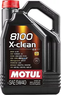 Motul 8100 X-clean 5W40 Synthetic Motor Oil 5 Liters (102051) • $49.99