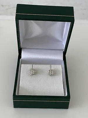 £16.01 • Buy 9ct Gold 7 Stone Diamond Cluster Earrings Boxed￼ 0.9 Grams, 375