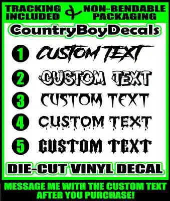 CUSTOM TEXT 24  Vertical Windshield Vinyl Decal Sticker PERSONALIZED Truck Car • $11.99