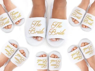 £16 • Buy Bridal Party Slippers Spa Slippers Bride Team Bride Wedding Hen Party 1-5 Pairs