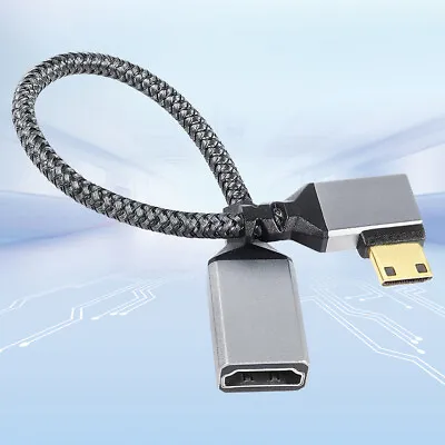 20CM Mini HDMI-Compatible Cable Adapter 4K@60HZ V2.0 Right Angled (left) • $7.39