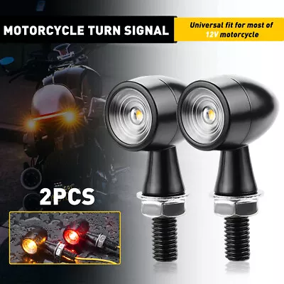 Motorcycle Black Bullet LED Turn Signals Brake Light Red Amber For Yamaha Honda • $15.99