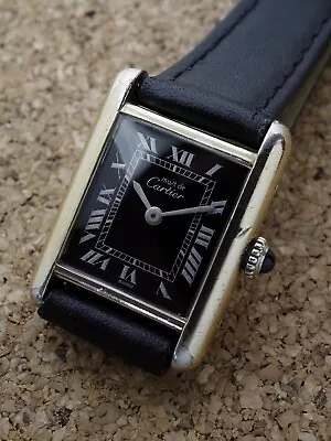 LADIES (22mm) MUST DE CARTIER TANK VERMEIL MECHANICAL WATCH - RUNNING • $1100