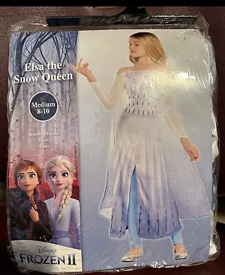 Elsa Dress Up Costume Girls Sz Med 8-10  Frozen II Snow Queen Princess Pretend • $19.49