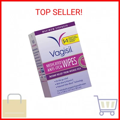 $8.14 • Buy Vagisil Anti-Itch Medicated Feminine Intimate Wipes For Women, Maximum Strength,