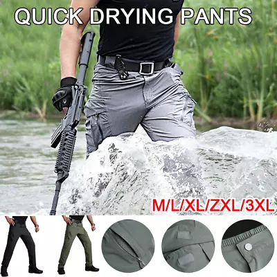 £12.49 • Buy Mens Cargo Combat Work Trousers Waterproof Lightweight Stretch Work Pockets Pant