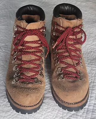 Vintage Vasque Men's 7.5 M Brown Leather Mountaineering Trail Hiking Boots • $100