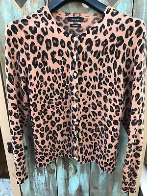 M&S 100% Cashmere Leopard Print Cardigan 16. Real MOP Buttons. • £39.99