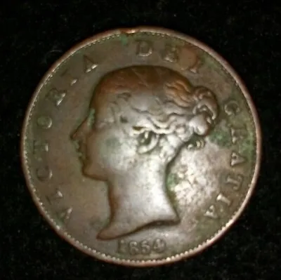 Queen Victoria Young Head Copper Penny 1/2d 1854 Victorian British Coin • £4