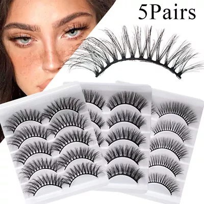 $3.47 • Buy 5 Pairs Mink 3D Natural Thick False Fake Eyelashes Eye Lashes Makeup Extension