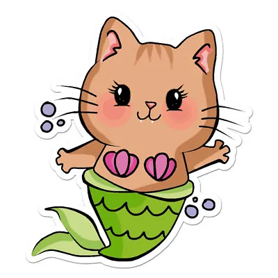 Kitten Cat Mermaid Vinyl Decal Sticker - Ebn8705 • $3.45