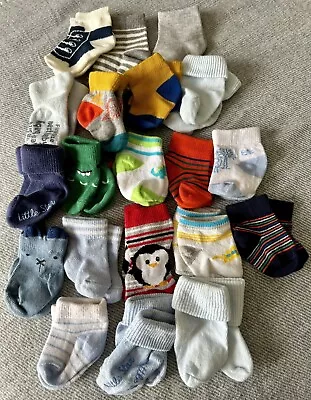 Baby Boy Sock Bundle 0-3 Months 20 Pairs All New • £3.99