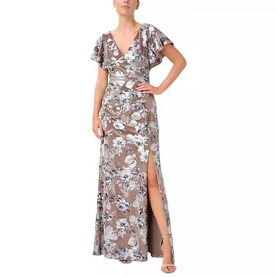 Adrianna Papell Womens Velvet Long Formal Evening Dress Gown Petites BHFO 4563 • $37.99