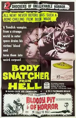 Goke Body Snatcher From Hell Bloody Pit Of Horror Original Movie Poster UFO 1968 • $79.99