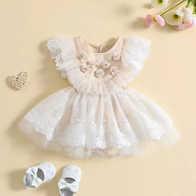 Vestido Con Falda De Tutú Y Detalles Cuerpo De Encaje Para Niñas Bebé De 0-18M • £16.15