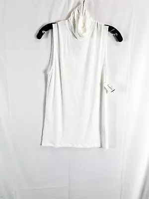 Majestic Paris Womens Cream/White Sleeveless Shirt #2/S $120 • $19.99