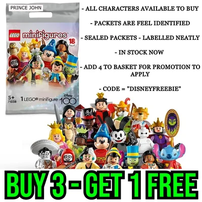 £12.95 • Buy Lego Disney Minifigures 100 Years Celebration 71038 Series 3 Figures Set Full