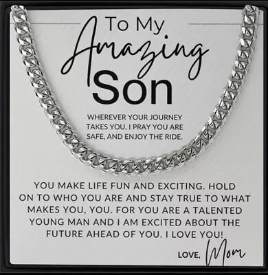 To My Son Necklace Gift For Son From Mom Son Chain Necklace Gift For Son • $25
