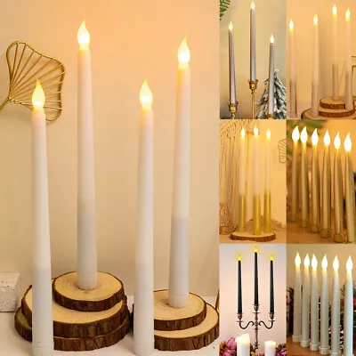 LED Flameless Taper Candles Lamp Party Dinner Window Electric Long Candle Lights • £6.94