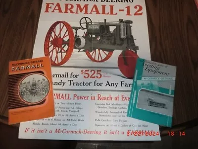 IH Farmall McCormick-Deering F-12 F-20 F-30 Brochure Plow Implements Combines • $51