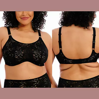 NWT $70 Elomi [ 32N US ] Full Figure Kelsey Underwire Bra In Black #T1754 • $45.99